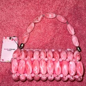 Maria Champ pink beaded custom made bag